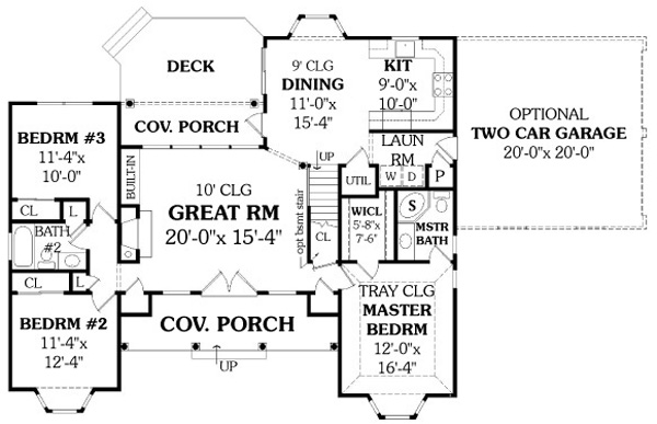 Simple single story ranch house plan
