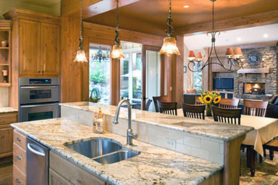 Halstad house plan features a gorgeous open kitchen area