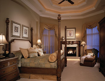  treatment that further enhances the charm of this earthy master suite