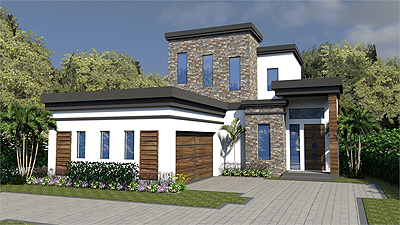 House Plan 1952 is a great example of a luxurious home on a narrow lot.