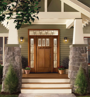 Craftsman Style Front Porch Entry Door