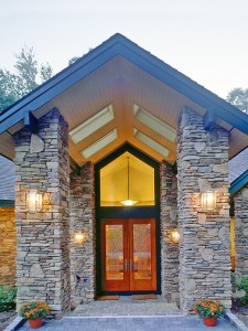 Contemporary Front Entry Door Tree Top House Plan entry