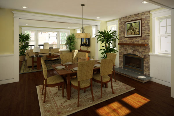 Combining the best of a dining area and an open floor plan, this house plan can do it all.
