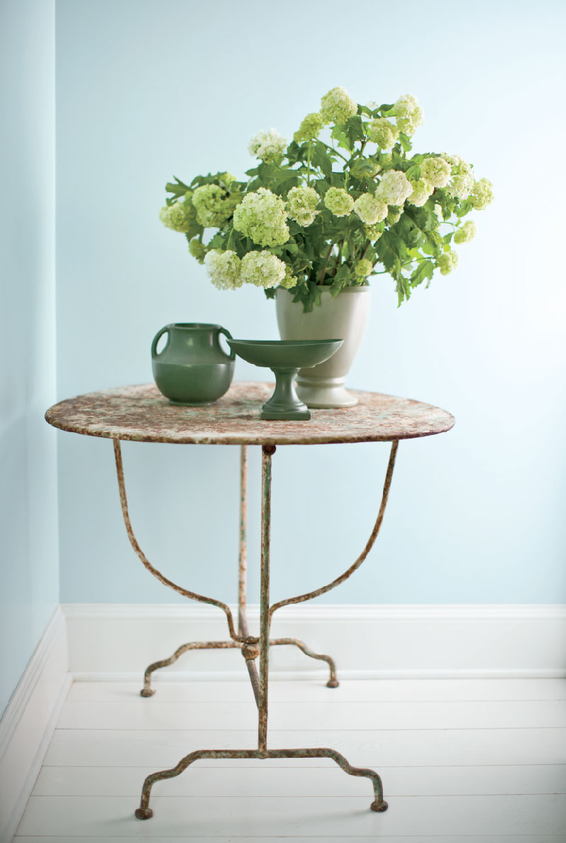 This beautiful blue from Benjamin Moore® is perfect for a beach house plan or an open floor plan.