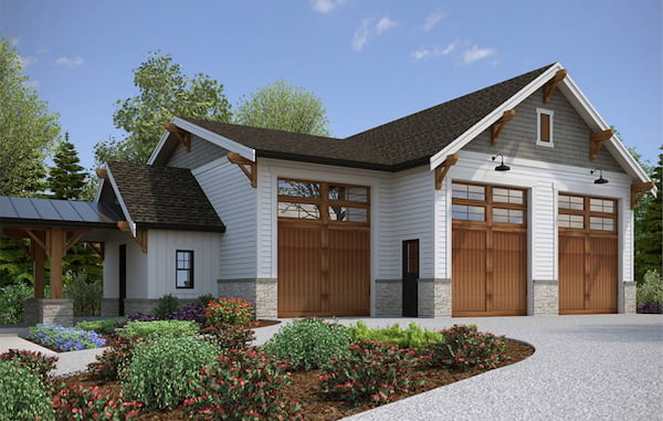 A 6-Car Tandem Garage with a Powder Room, Storage Closet, and a Breezeway to Attach to the House