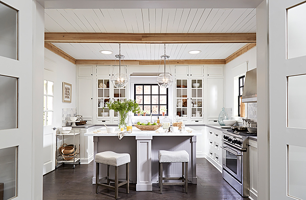 A Kitchen Brightened by Two Sun Tunnel Skylights