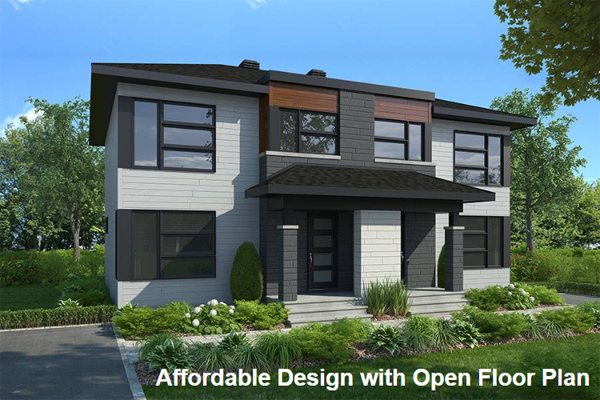 A Modern, Open-Concept Duplex with Mirrored Units with Three Bedrooms Plus Optional Basement Space