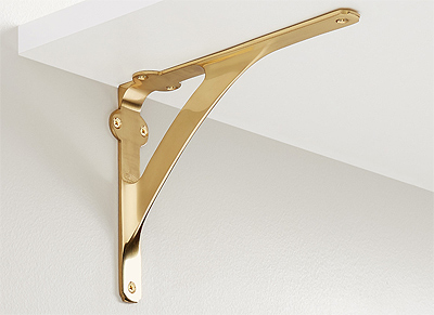 Signature Hardware Classic Brass Shelf Bracket