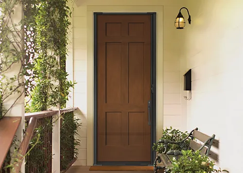 Therma-Tru Retractable Screen Door on Classic Craft Artissa Collection in Fir Grain