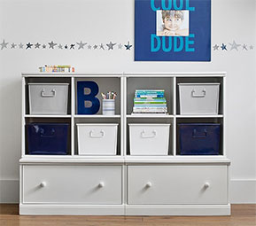 Pottery Barn Kids Cameron 2 Cubby & 2 Drawer Base Storage System