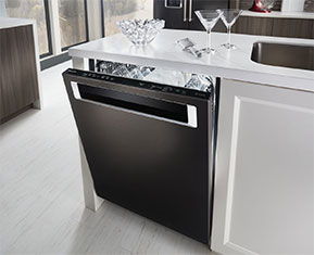 KitchenAid 39 DBA Dishwasher with Fan-Enabled ProDry System and PrintShield Finish, Pocket Handle