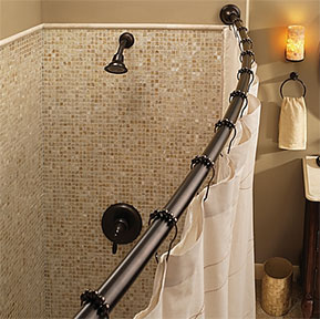 Moen Old World Bronze Curved Shower Rod