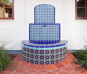 Fireclay Tile Handpainted Fountain