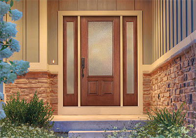 Therma-Tru Fiber-Classic Mahogany Collection with Privacy Glass 