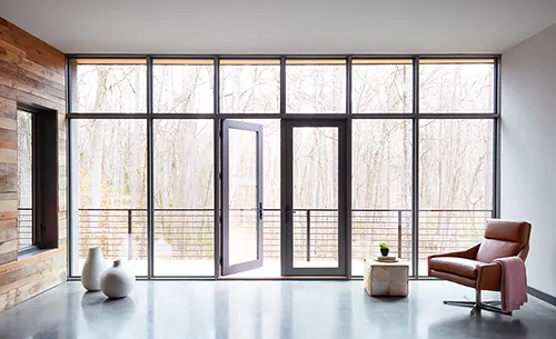 Pella Reserve - Contemporary Wood Hinged Patio Doors