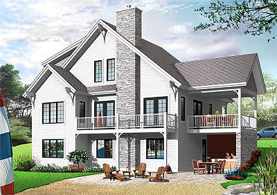 House Plan 5337 is a great example of a luxurious home utilizing a sloping lot.