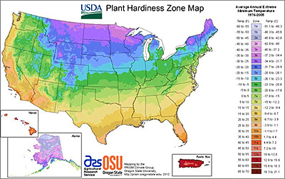 USDA Plant Hardiness Zone Map