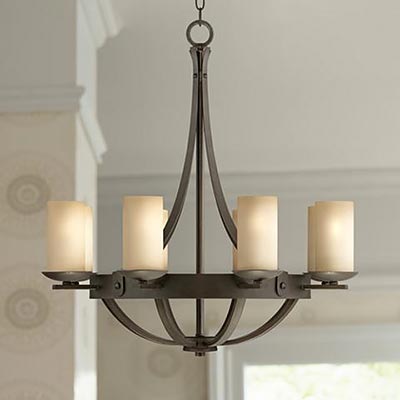 Lamps Plus Sperry Bronze 28" Scavo Glass Chandelier