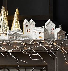 Crate and Barrel 10' LED Birch Garland