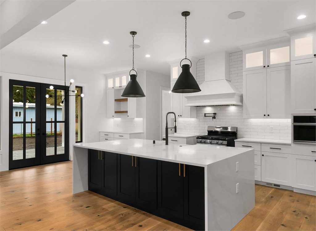 Black and white kitchen