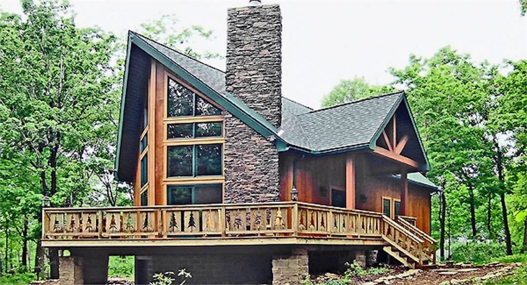 one of our most popular cabin house plans with the feeling of a lodge in a family-sized package