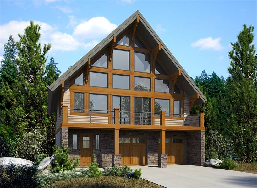 a chalet-style cabin house plan