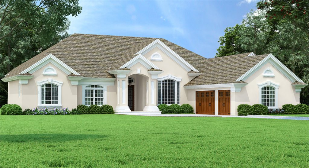 if you want a ranch for building a home in Florida, this sunny design makes a great choice