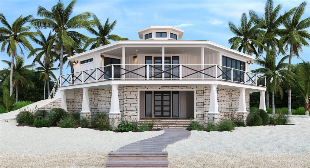 an octagonal beach house