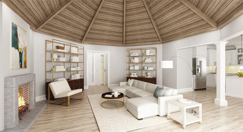 the interior of a breazy coastal and beach house plan