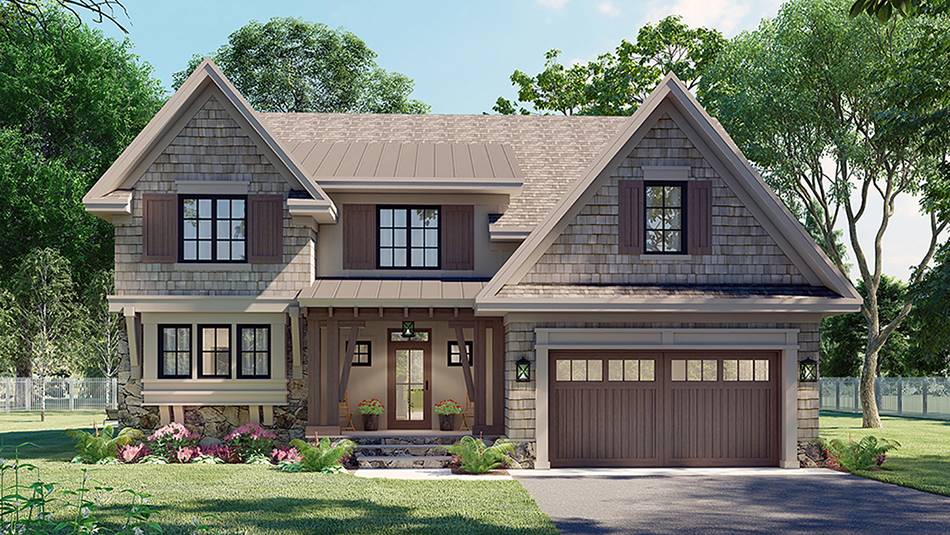 a beautiful rustic home with craftsman elements