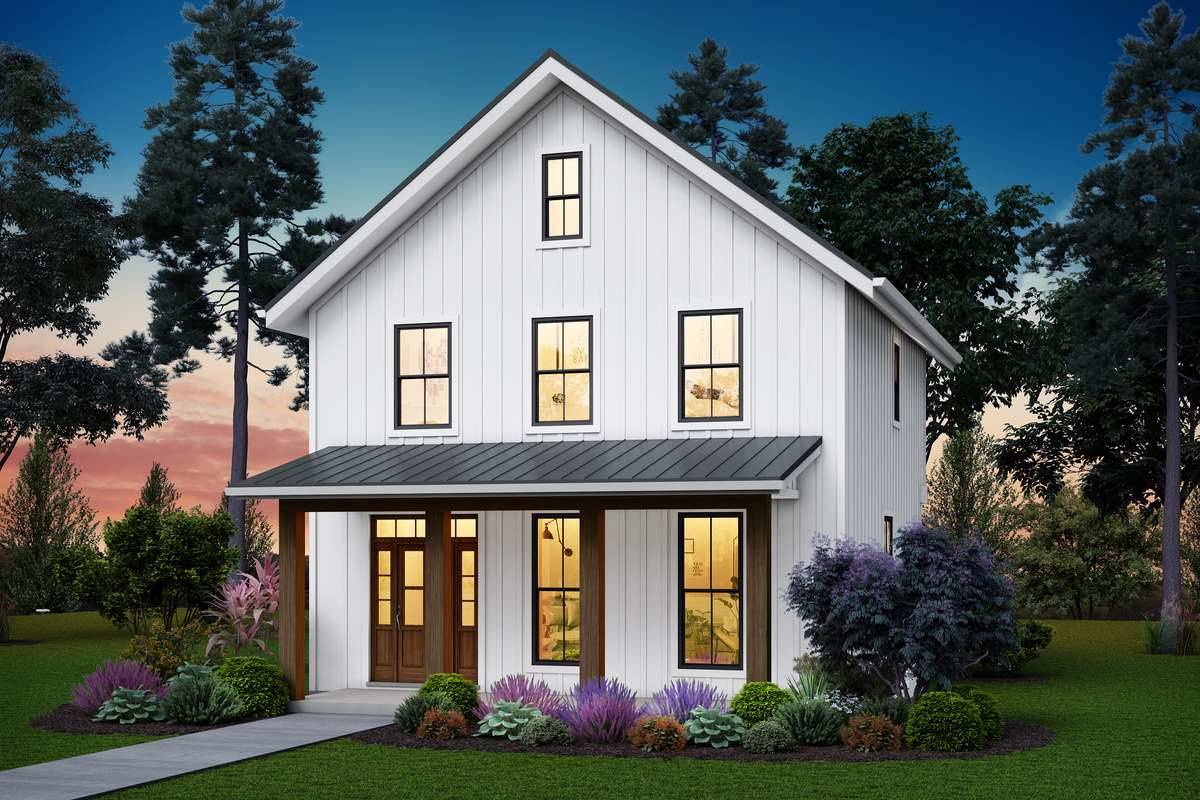 a small and affordable two-story house plan