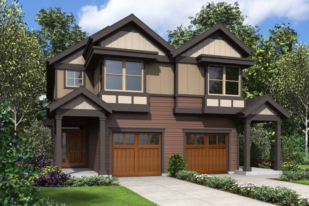 a side-by-side Craftsman duplex 