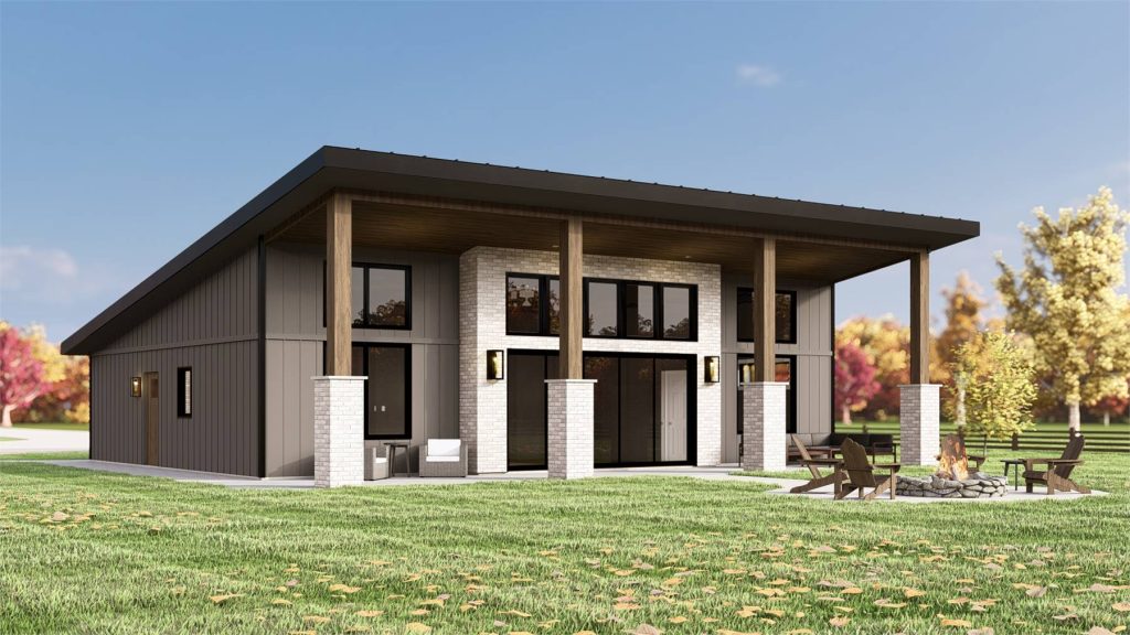 a chic modern barndo design optimized for rear views