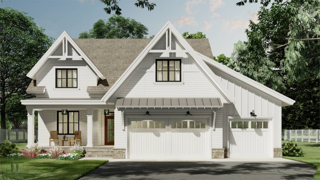 you can upgrade to a three-car garage like this