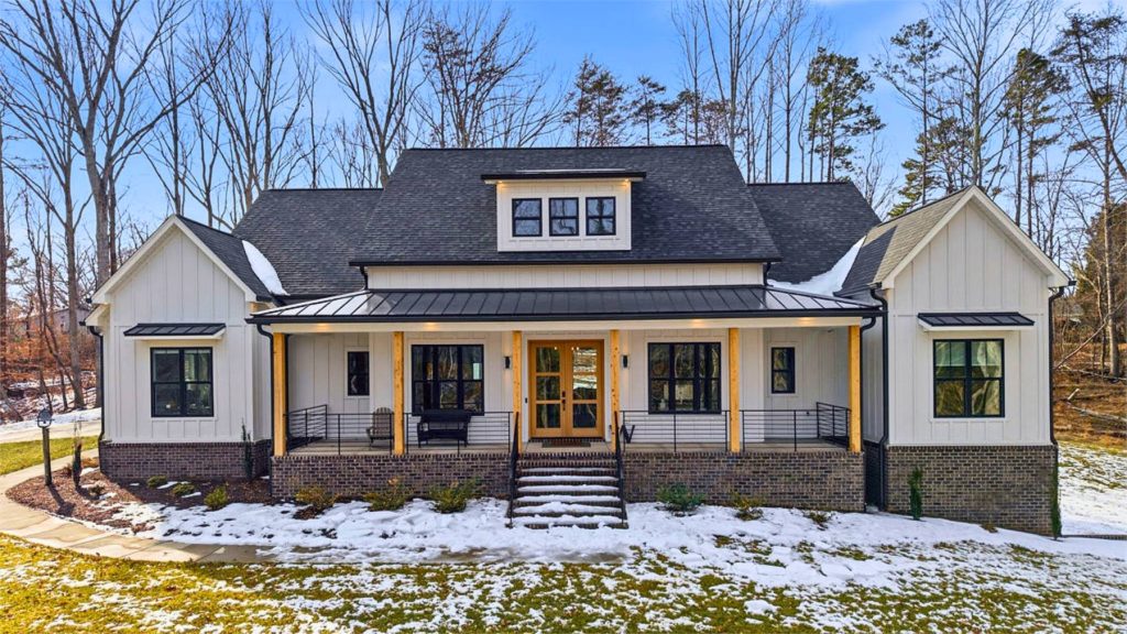 some of our new house plans for spring 2026 are based on old favorites, like this amazing modern farmhouse ranch with tons of photography to explore