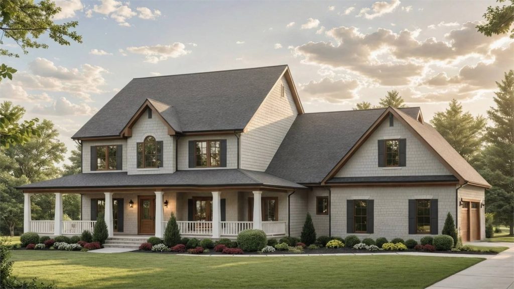 a large family home with bedrooms and living spaces split on two stories