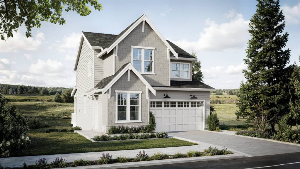 a lovely two-story traditional home with a narrow layout and three bedrooms including an outstanding suite upstairs