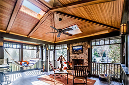 A Gorgeous Porch That Brings the Sun In with Skylights