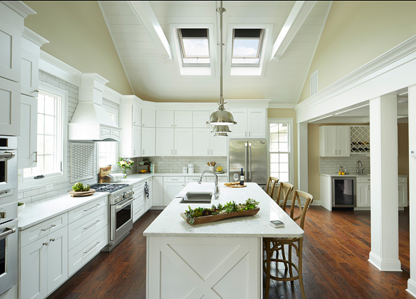 A Lovely Kitchen with Skylights to Brighten the Whole Room