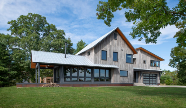 A Striking Modern Home with Farmhouse Inspiration and Plenty of Windows, Including on the Garage!