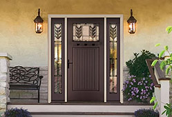 A Front Door with Craftsman-Style Decorative Glass