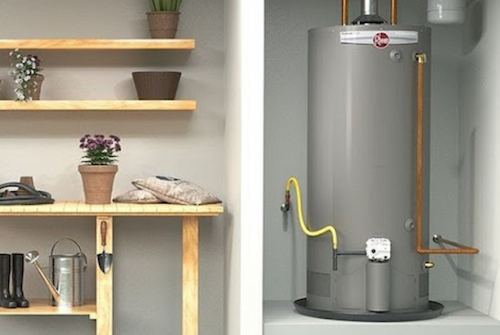 A Raised Tank Water Heater in a Garage or Basement
