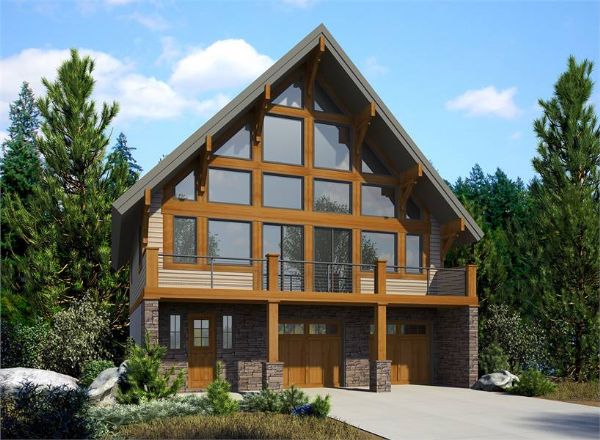 A 2,700-Square-Foot, Drive-Under Chalet with a 36' Facade with 3 Bedroom Suites and a Loft
