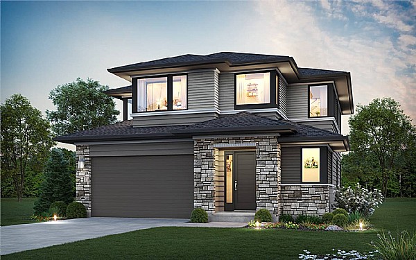 A Two-Story Contemporary Home with 2,175 Square Feet, Open Living, and Four Bedrooms