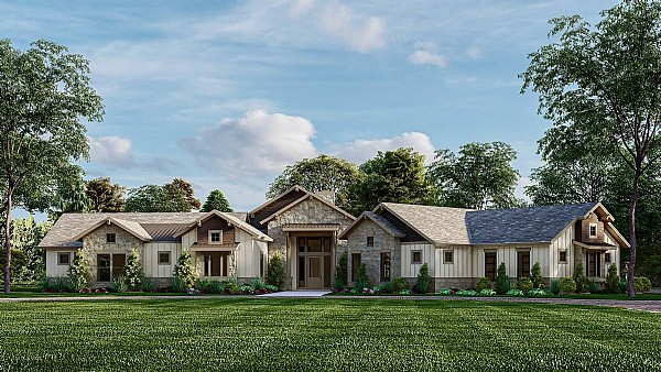 A Sprawling Rustic Ranch with a Rugged Exterior and Unique Interior Layout with Tons of Windows