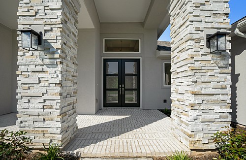 Stone Columns in a Subdued Warm Palette and with Plenty of Texture Differentiation