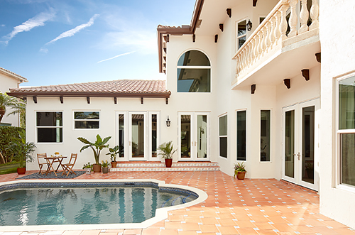 A Florida Home with Durable Vinyl Patio Doors Designed to Withstand Storms