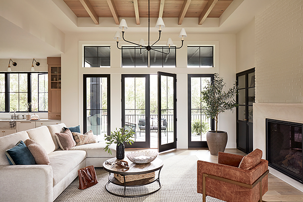 A Chic Living Space with Inswing French Patio Doors