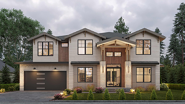 A Sleek Craftsman-Inspired Luxury Home with 4,054 Square Feet and 4 Bedrooms Across Two Stories