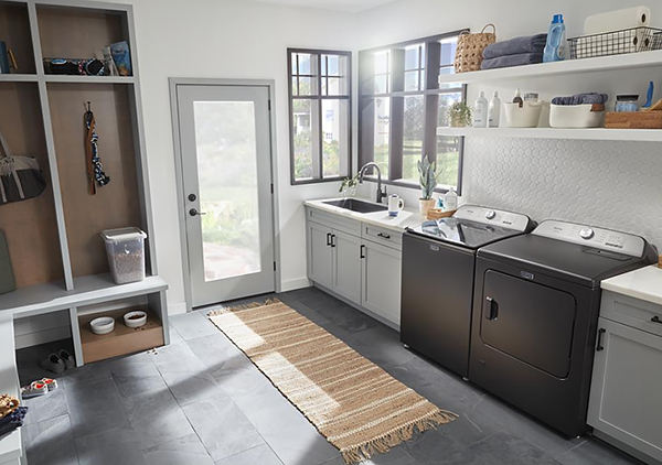 A Sunny Laundry Room with Appliances Made to Tackle Tough Pet Hair